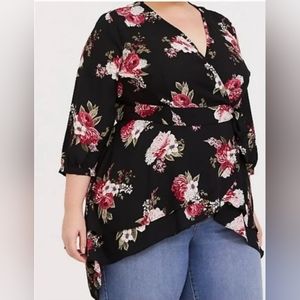 Torrid Chiffon Lexie Wrap Tunic - Size 3